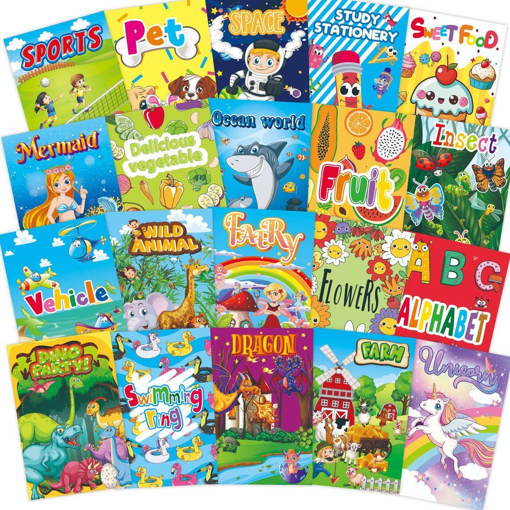 Children Coloring Book Set With Cartoon Animal And Mermaid Illustrations For Kids Gift Giving