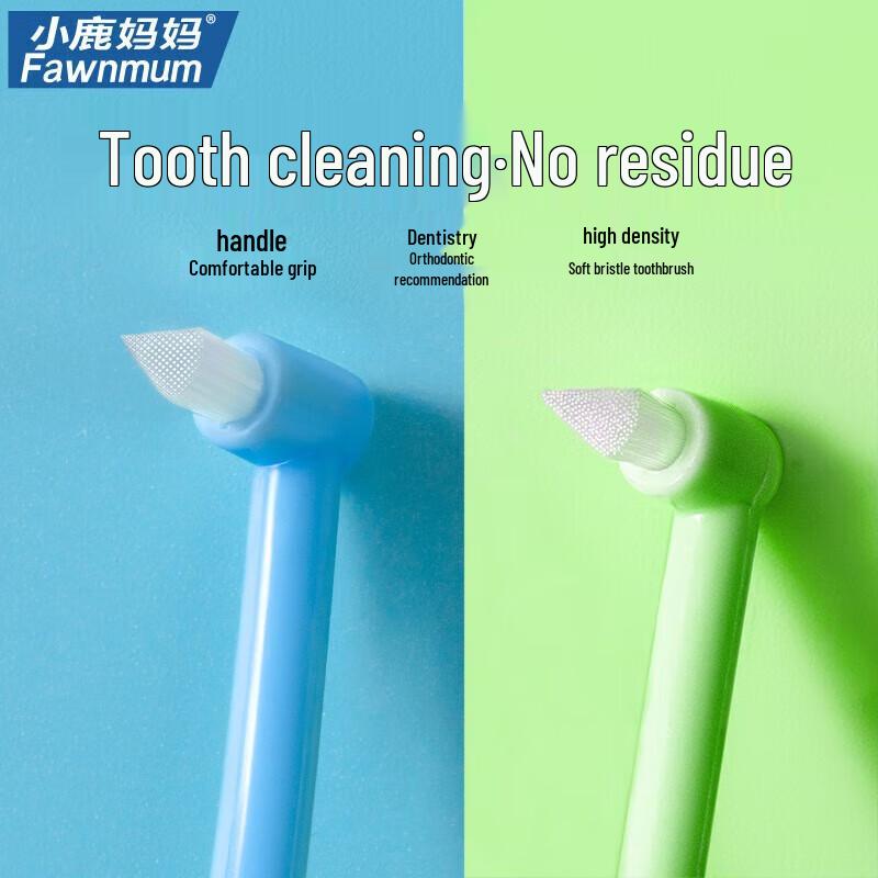 Little Deer Mom Orthodontic Single Tuft Toothbrush (6-Pack)