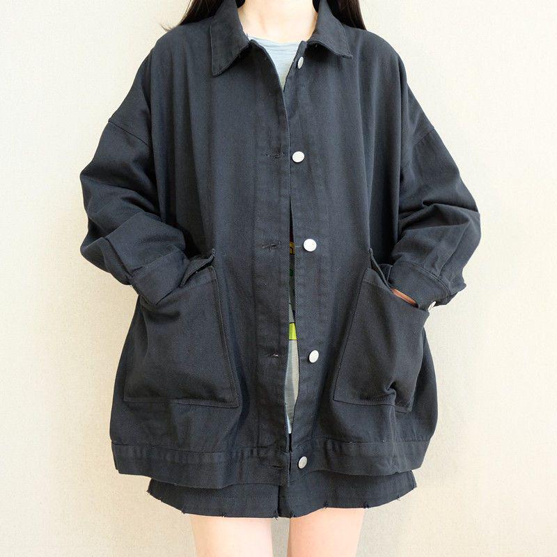 Korean Style Retro Casual Loose BF Windbreaker Jacket for Autumn and Winter