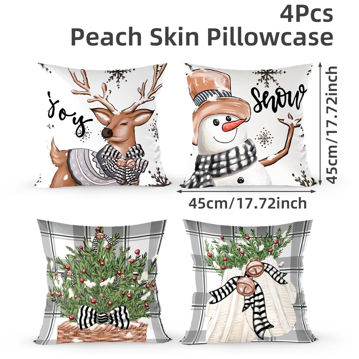 

Рождественская наволочка Веселого Рождества Украшения для дома 2025 Навидад Натал Рождественское украшение Наволочка для диванной подушки Подарок на Новый год 2026