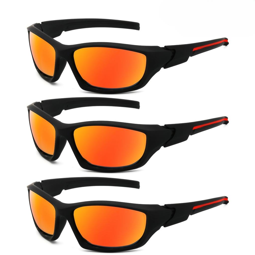 3pcs New Bicycle Polarized Sunglasses Men's Cycling Sunglasses Driving Glasses Outdoor Sports Glasses