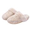 New thick-soled heightened small fragrant slippers autumn and winter indoor household velvet warm and non-slip wool cotton slippers