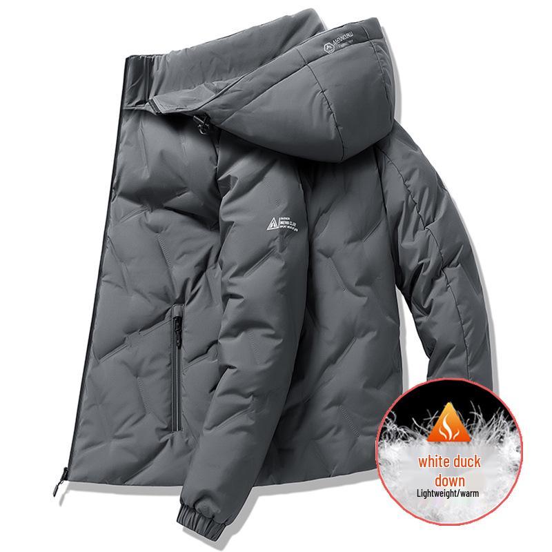 

2025 Men s High-End Black Gold Graphene Winter Down Jacket - Lightweight, Cold-Proof, Trendy Short Style 4XL темно-сірий колір
