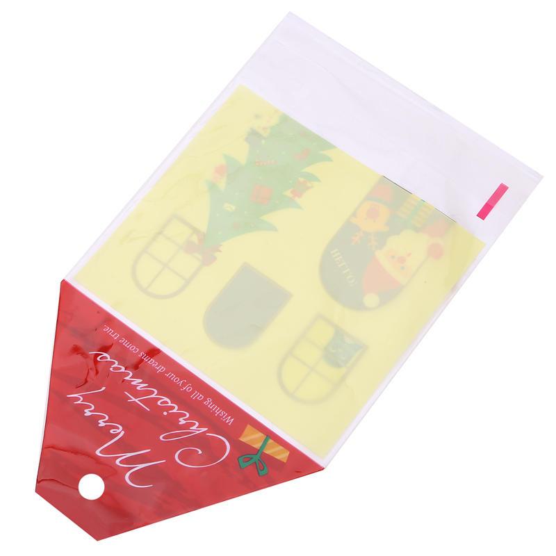 50Pcs Cute Christmas Cellophane Treat Bags Small Clear Gift Candy Cookie Goodies Bag for Holiday Party Favors