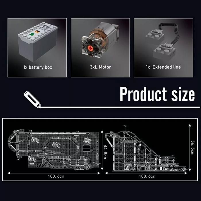 Konstruktionsspielzeug - Mould King - 11014 Rote Achterbahn-Klemme - 3646 Teile - STEM - 14 Jahre und älter