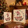 Christmas Gnome Pearl Diamond Painting Kit, PVC Beaded Mosaic Art with Tomte Gnome Star Cookie Candy Gift Box Holly Snowflake Gem Border Pattern, DIY