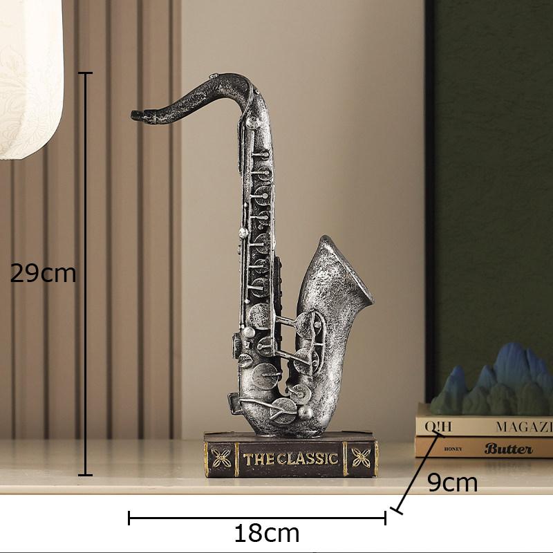 

Saxophone Sculpture Vintage Instrument Model Desk Decoration Ornaments Sax Handicraft Resins Artwork Home Decor Accessories