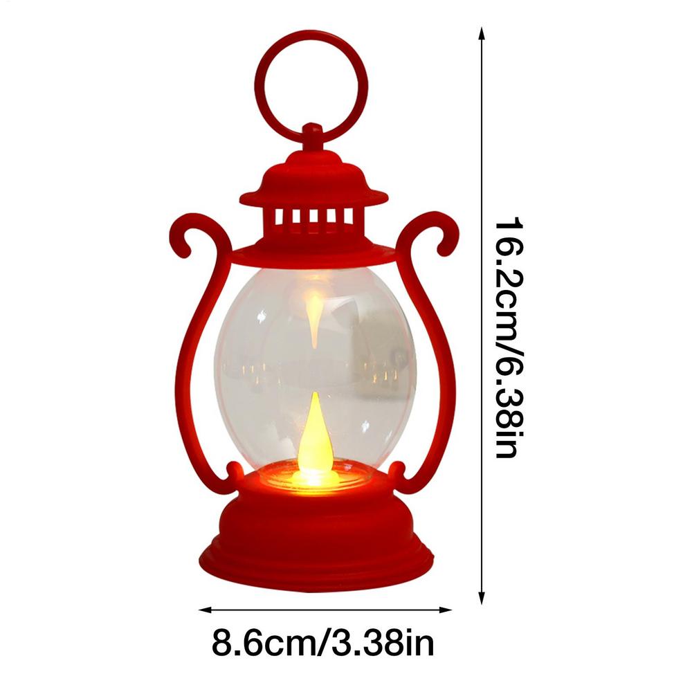Retro-Laterne LED-Licht tragbare Pony-Laterne Atmosphären-Dekoration Windlicht Heimdeko-Leuchten für Wohnzimmer Schlafzimmer Nachttisch