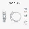 D Color Moissanite Classic Ear Buckle 925 Sterling Silver Trendy Round Stackable Hoop Earrings For Women Fine Jewelry