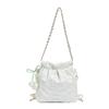 Hand carry fashionable pleated small square bag women's 2025 spring new Korean version simple shoulder bag high-end bucket women's bag