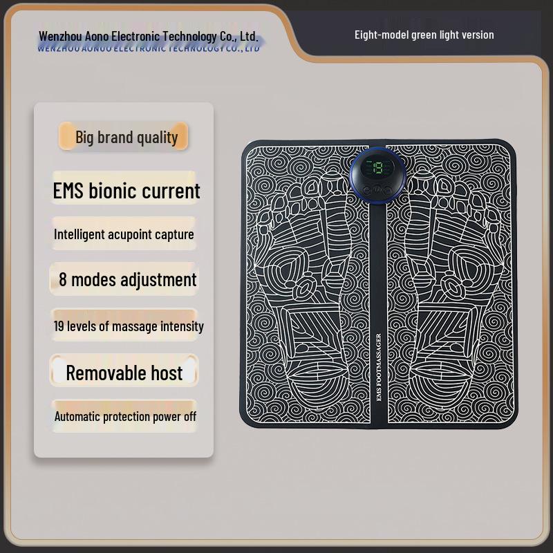 Smart EMS USB Rechargeable Foot Massager Mat with Microcurrent Sole Pulse Therapy