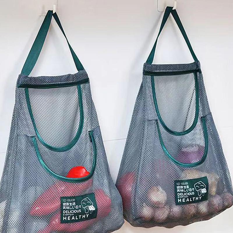 Garbage Bag Storage Box Bag Wall Hanging Bag Washable Mesh Storage Bags Plastic Bag Holder Dispenser Kitchen Tools