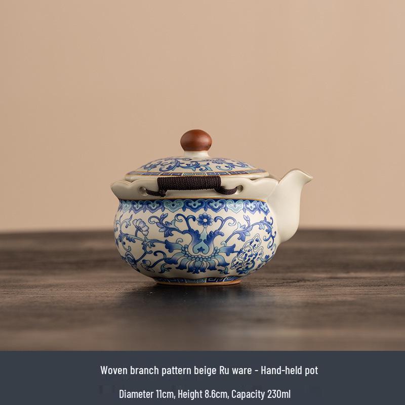 Qinghua Ru Kiln Ceramic Tea Caddy - High-End Moisture-Proof Storage for Green, White, and Pu-erh Tea, Chinese Style Sealed Jar