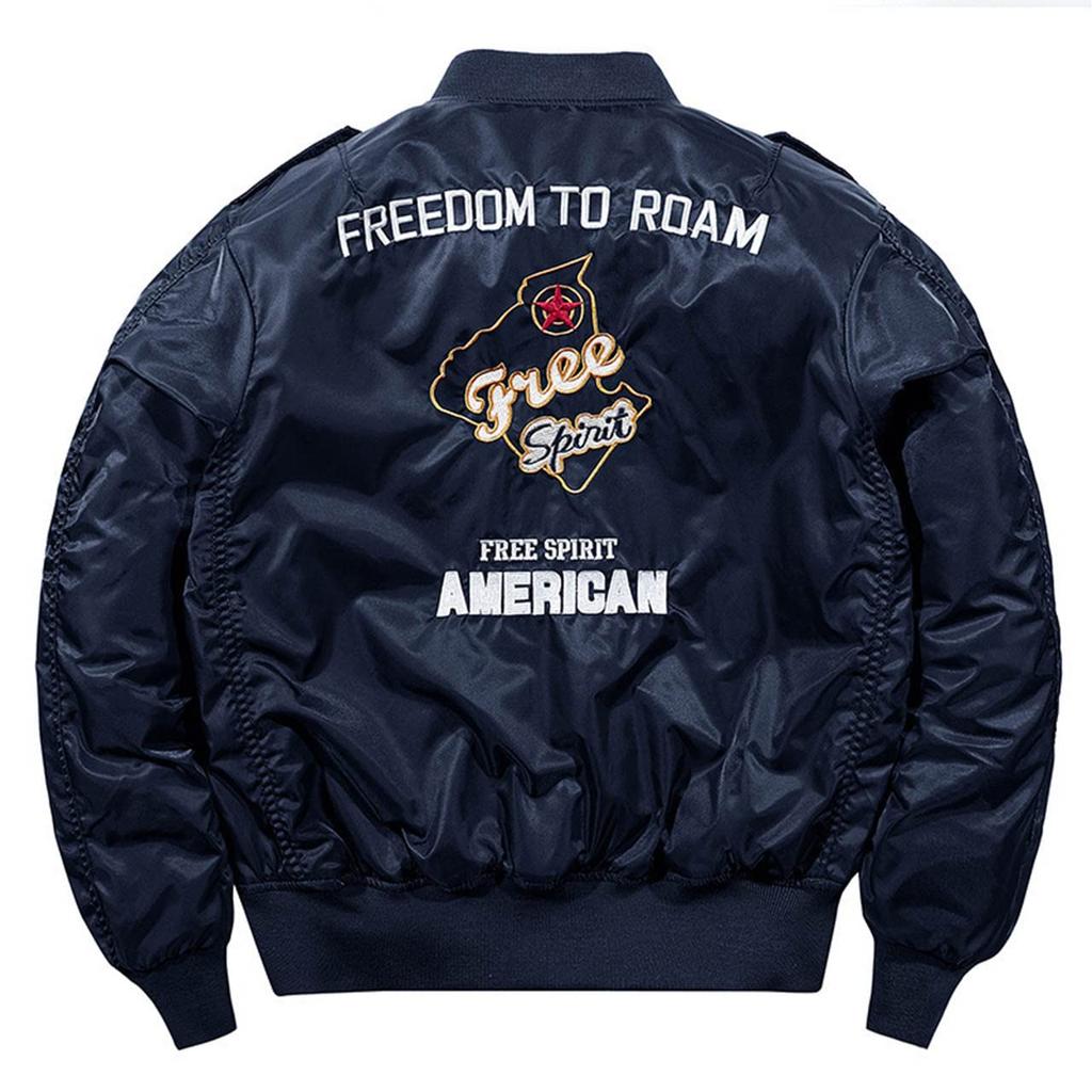 Jacket Reversible Jumper Filling Jacket Blouson Flight Jacket Military Jacket Spring Autumn Winter Casual Windproof Cold Protection Coat Embroidery