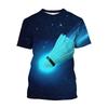 Badminton 3d Printed T-shirt Sports Leisure Streetwear Clothes Tee Shirt Oversized Short Sleeves Pullover Tees Top