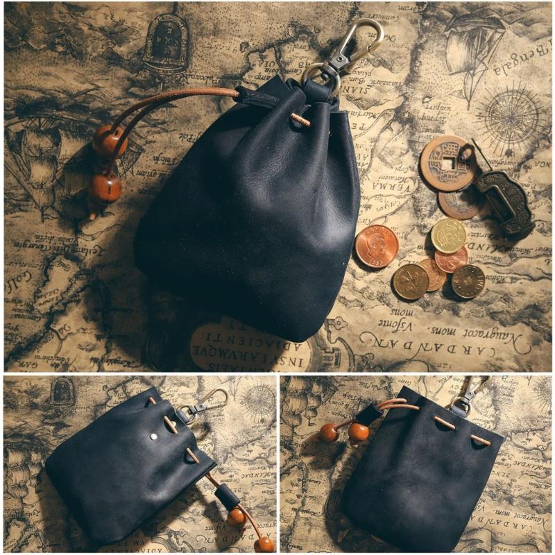 Renaissance Belt Pouch Medieval Drawstring Purse Leather Bag for Cosplay