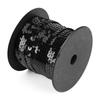 DIY 100 Yards 6mm Shiny Trim Sewing Strings Flat Round Sequins Line Accessory (Black)