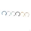 6 Pieces Nose Hoop Ring Stainless Steel Assorted Color 18g 20g Body Jewelry