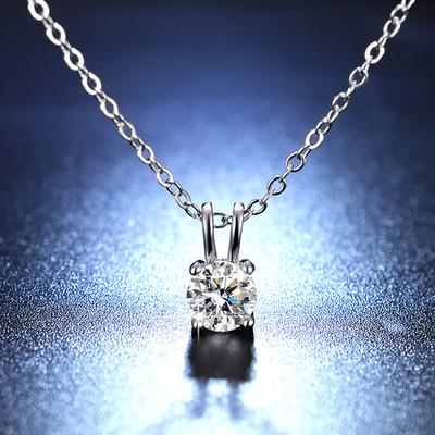 One Carat Simulated Moissanite Pendant Necklace Female Rabbit Ear Zodiac Collarbone Chain