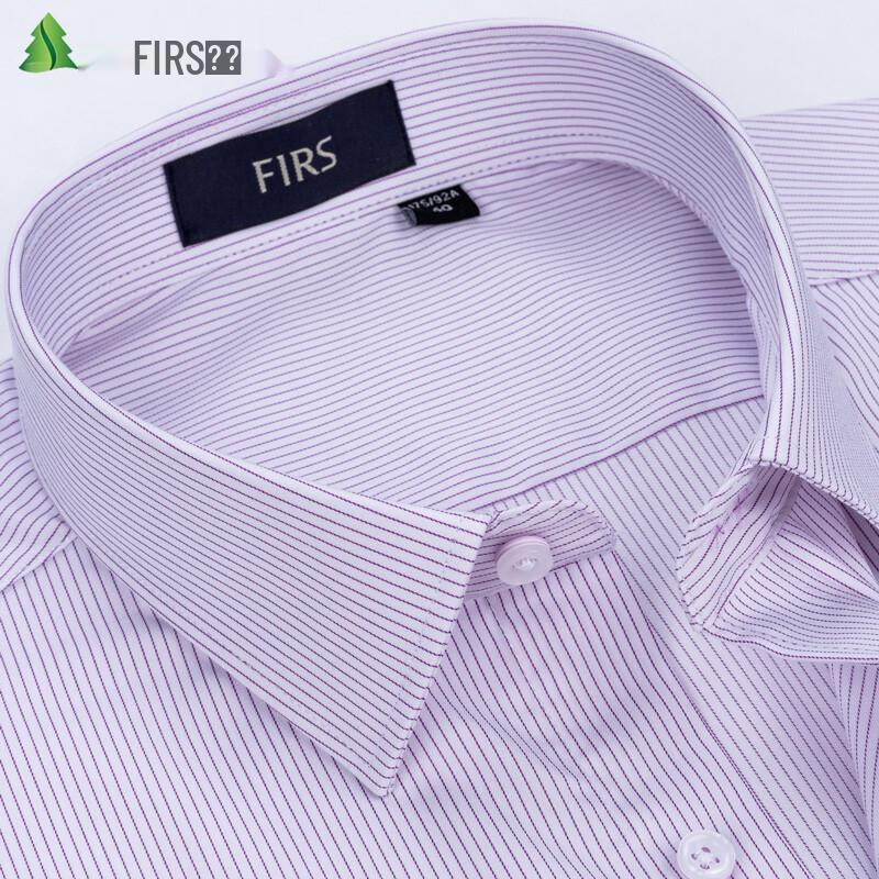 FIRS Men's Business Casual Long-Sleeve Plaid & Striped Shirt