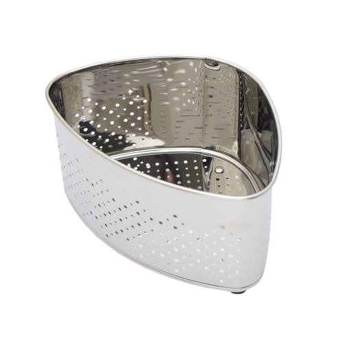 Takagi Antibacterial Stainless Steel Triangular Drainer, Standard Size, Silver, Sink Trash Bin, Slime-Resistant, Rubber-Based Feet, Sink, Kitchen, Mad