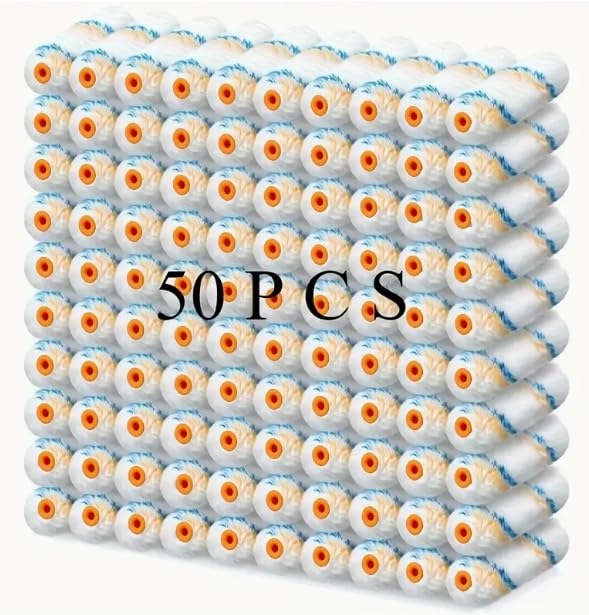 50 Paint Roller 10cm Replacement Brushes for Mini Small and Roller Compatible with and Paints Brushes, Painting, Rollers, Rollers, Buckets,