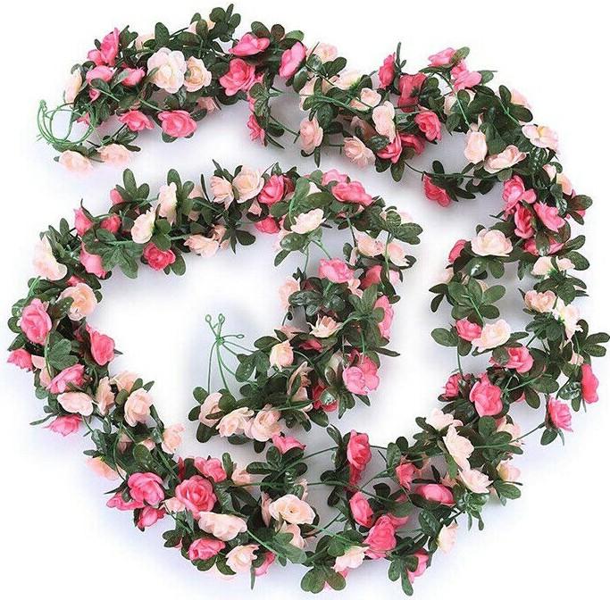 6/2pcs Wisteria Artificial Flowers Vine Garland Plant Wedding Arch Decor Backdrop Rattan Silk Leaf Hanging Ivy Outdoor Greenery