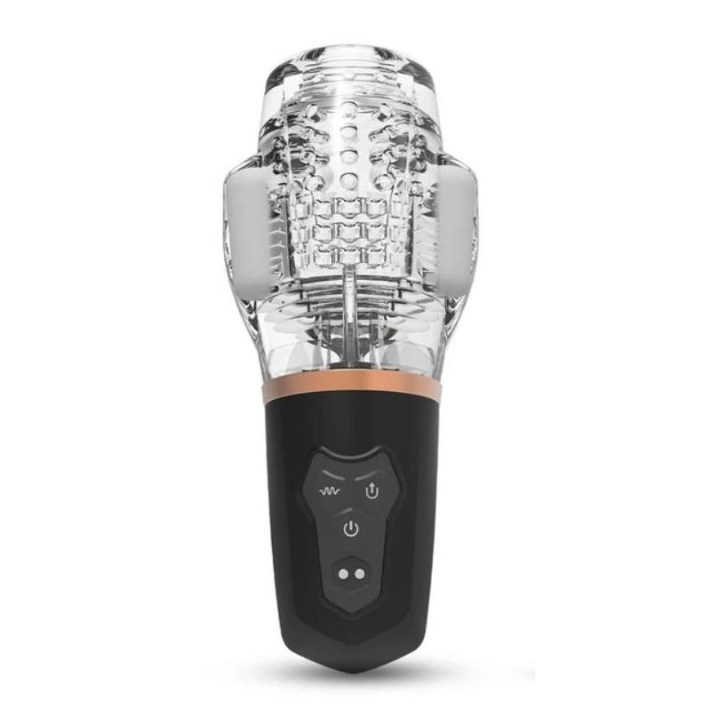 Automatic Sucking Male Vibration Masturbator Cup, Transparent Silicone Soft Pussy, Oral Blowjob Equipment Men Adult Supply 18+