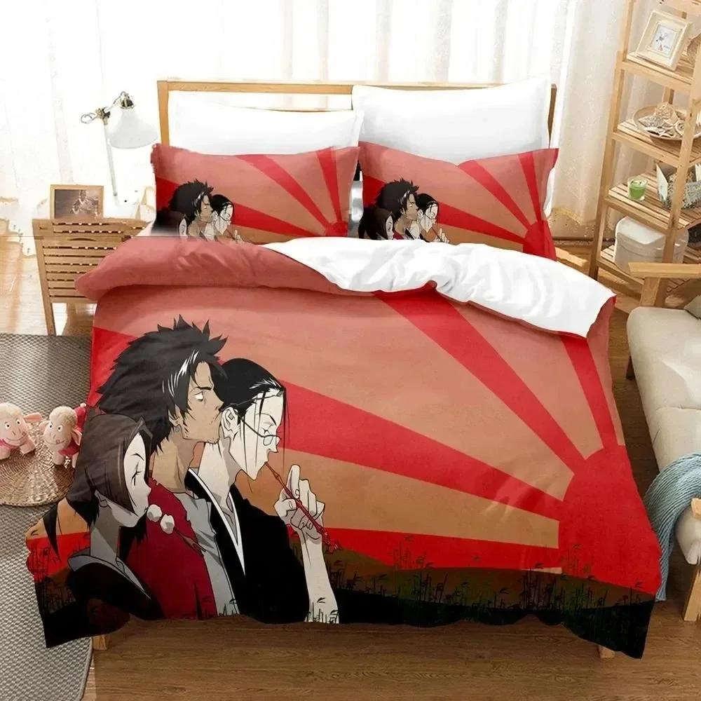 Neuer 3D-Druck Samurai Champloo Bequemer Bettbezug Steppdecke Kissenbezug Bettwäscheset Kinder Schlafzimmer Dekoration Heimtextil