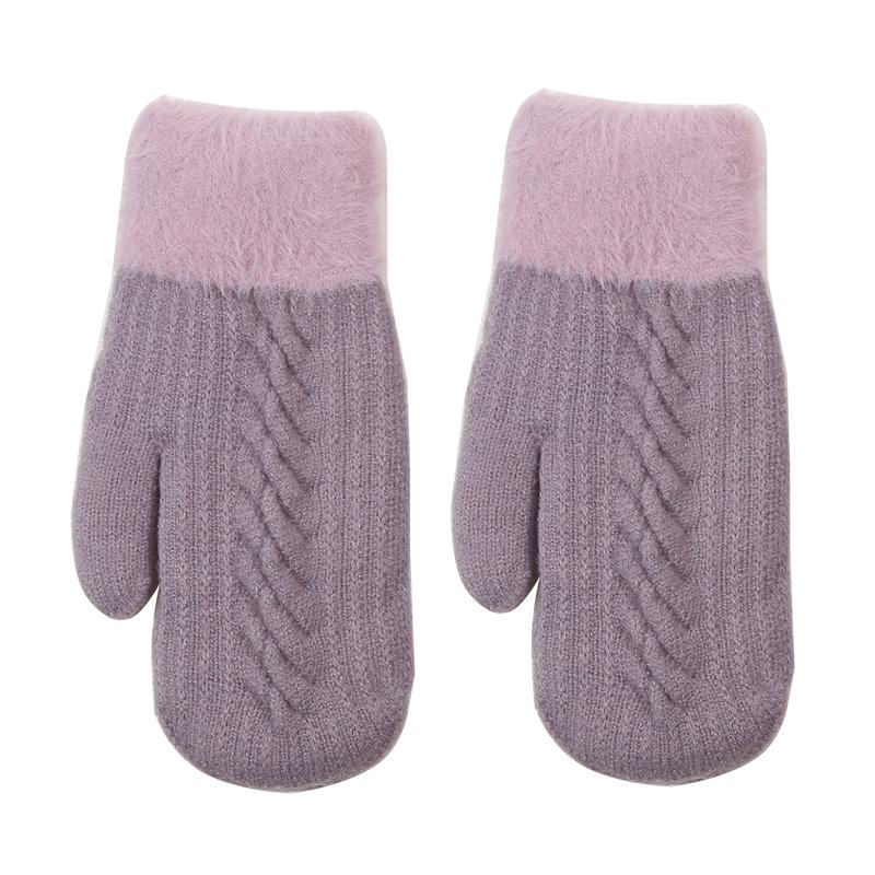 1pair Women Winter Keeping Warm Gloves Elasticity Soft Full Fingers Mittens Knitted Girls Fashion Gloves