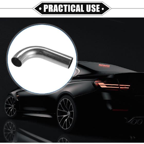 Bend Elbow Pipe Tube, 1" OD 4" 2.36" Leg 90 Degree DIY Exhaust Pipe Intercooler Air Intake Tube Universal for Car Truck Automotive Durable 304