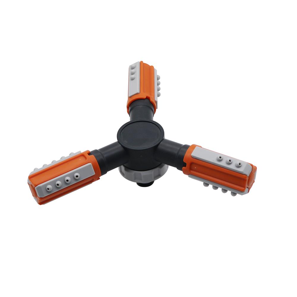 Adjustable 1/2" External Thread 3-Arm Rotating Sprinkler Nozzle Garden Agriculture Grass Lawn Watering Irrigation Sprinkler 1 Pc