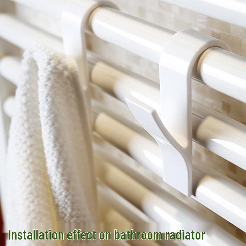 Z-Shaped No-Installation Rack: Multi-Functional Hooks for Clothes, Hats, and Bathroom Radiators.