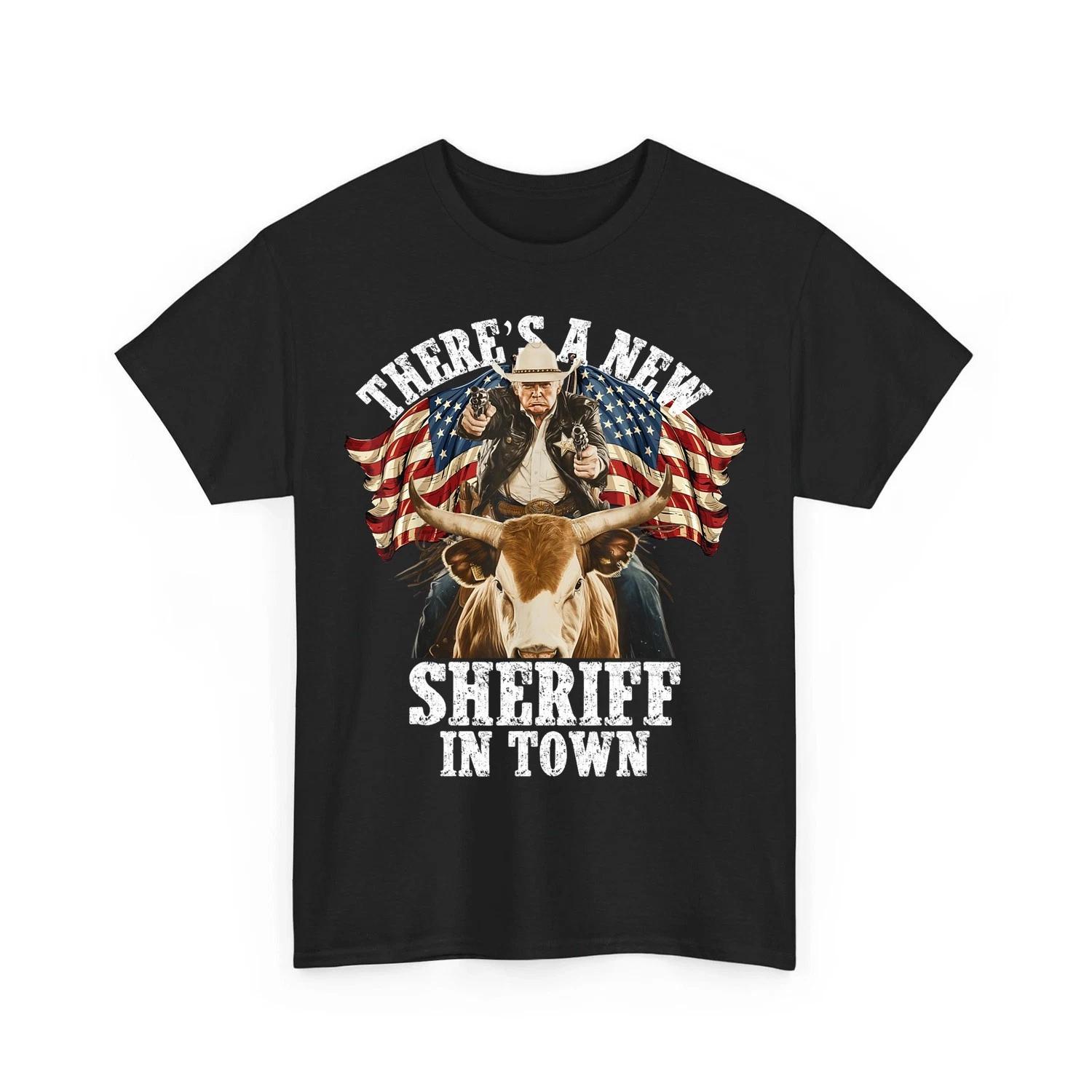 

Смешная футболка с Трампом Ковбойский Трамп Мерч Флаг США Унисекс Футболка 3XL