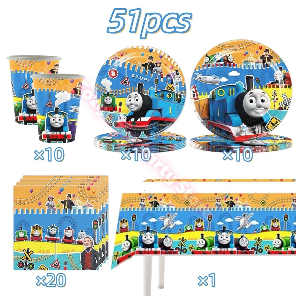 Thomas Trains Theme Party Decorations Thomas Friend Plates Cups Backdrop Balloons Kids Birthday Party Supplies Baby Shower Gifts
