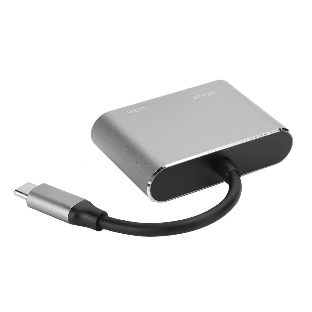 Adapter TypeC Hub to VGA DVI DisplayportCelsius3.1 Ethernet Converter Dock 4K Resolution(Silver )