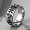 New Vintage 8mm Black Pattern Ring for Men and Women