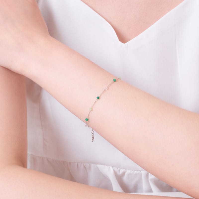 ELLE Schmuck Grüner Perlenpunkt Armband ELBRBB101