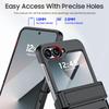 For Samsung Galaxy Z Flip 6 with Card Holder [RFID Blocking] & Hinge Protection & HD Screen Protector,Rugged Anti-Scratch Phone Case-Black