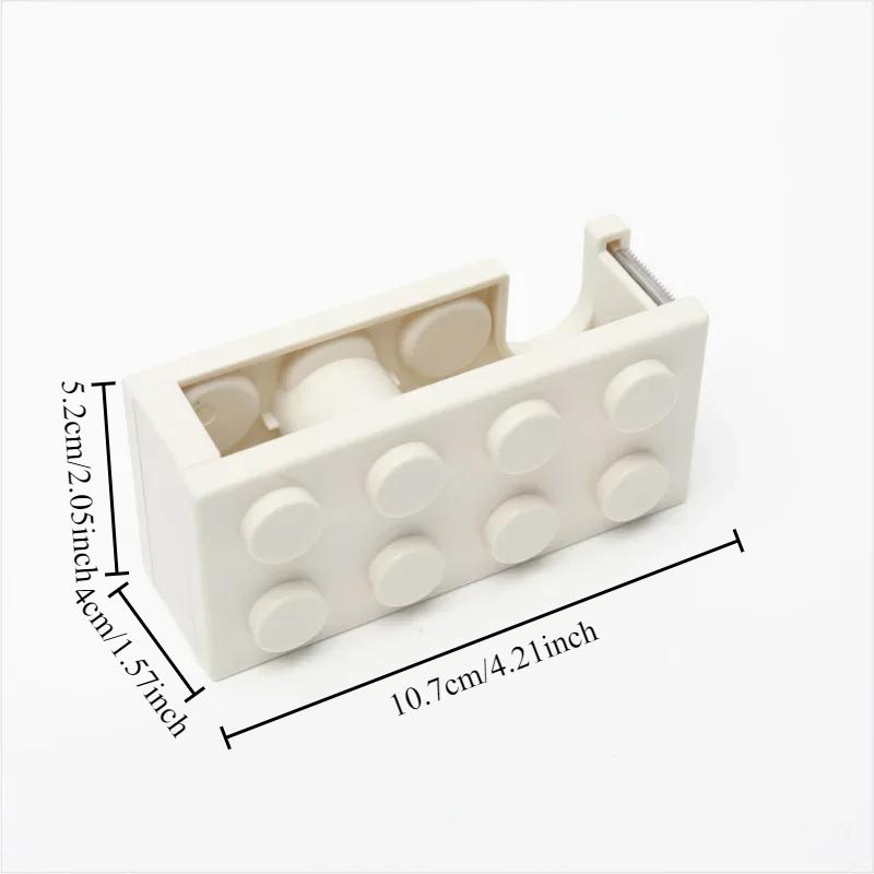 Building Block Desktop Tape Cutter Transparent Tape Holder for Office Stationery Tape Dispenser Cute Storage Box
