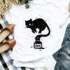 Women Lady Casual Cat Letter Funny 90S Style Cute Print Shirt T Tee For Womens Clothes