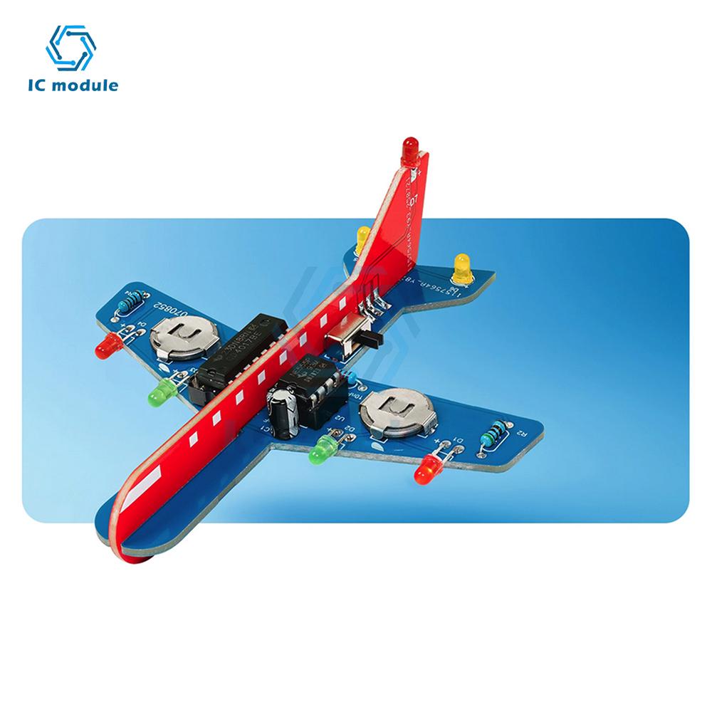 Kit Elettronico Fai da Te Luce a LED Flusso Modello di Aeroplano Kit di Saldatura Elettronica Pratica Kit di Assemblaggio Scienza Elettronica