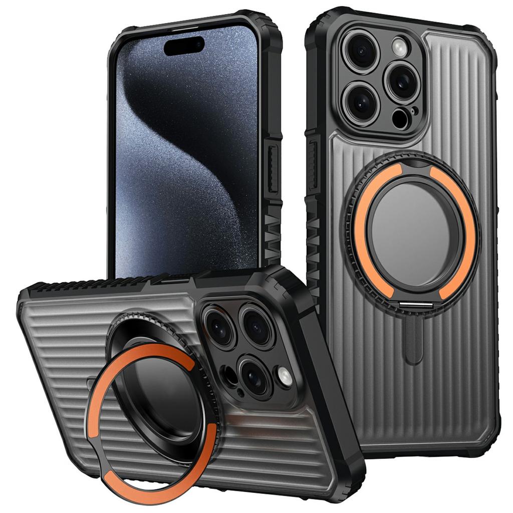 For iPhone 14 Pro Magnetic Case with Kickstand PC+TPU Phone Back Cover