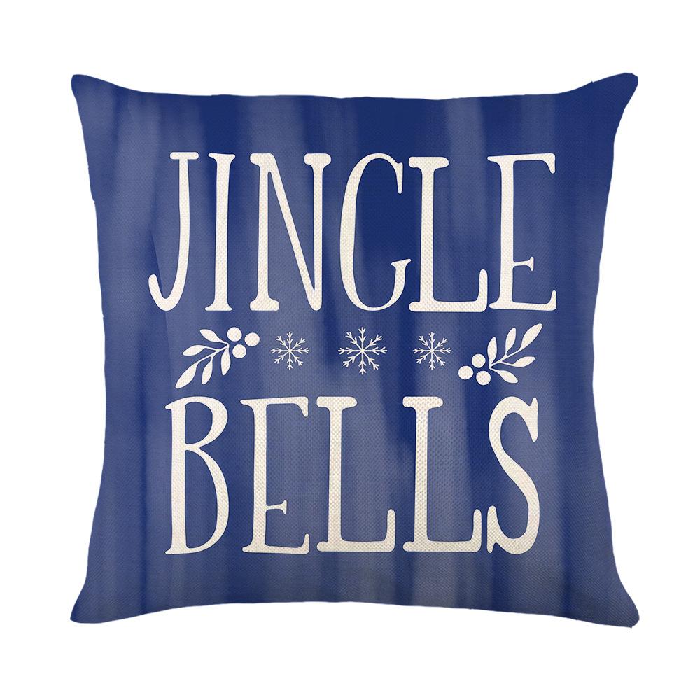 Santa Claus Linen Printed Pillow Cover Home Living Room Sofa Cushion Cover Bedroom Pillow Cover