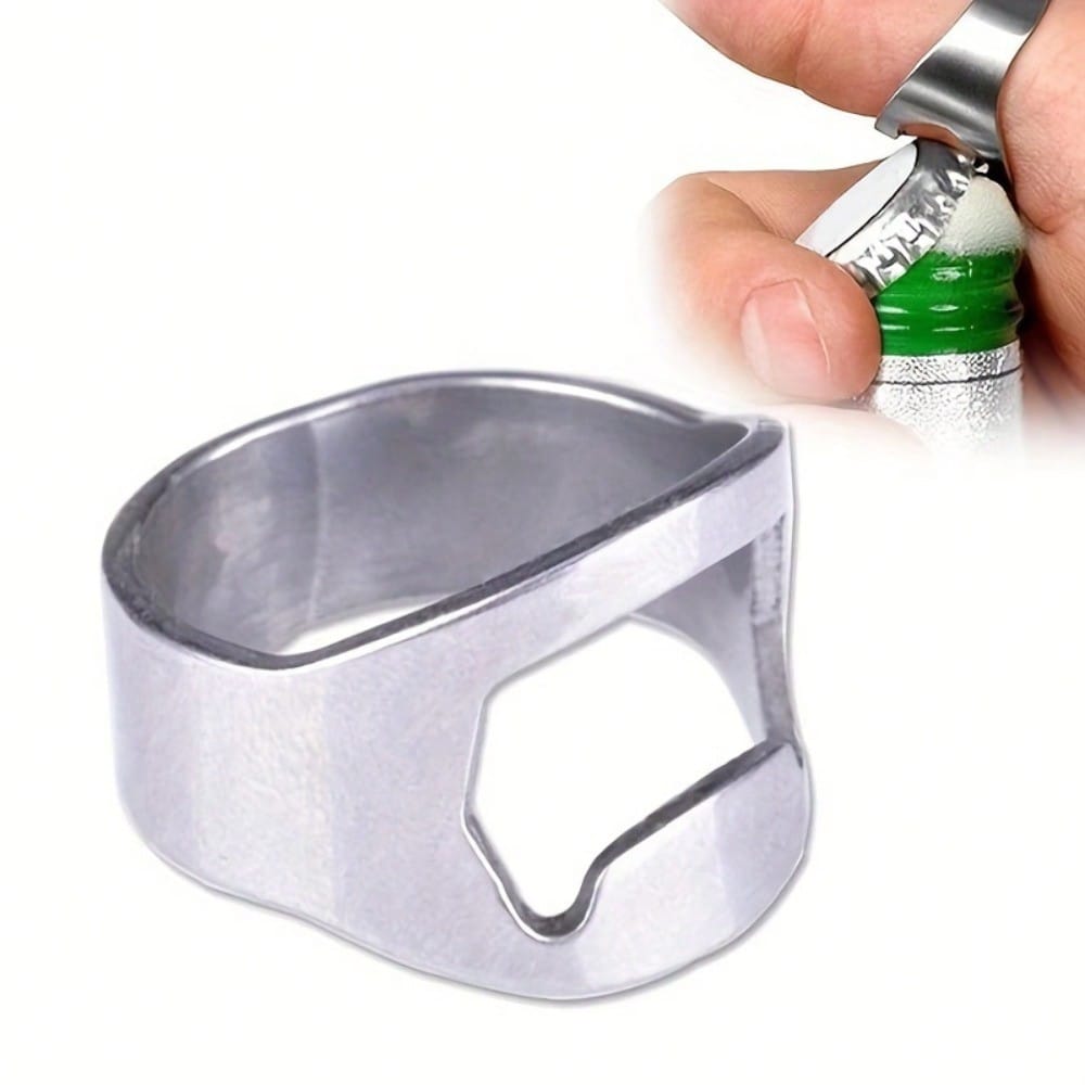 1pcs Stainless Steel Ring Bottle Opener, A Creative Ring Soda Beer Bottle Opener, A Portable Beverage Opening Tool - Durable And Easy To Use