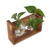 Innovative Flower Pot with Vintage Wooden Frame Transparent Tabletop Vase Home Decoration(2