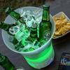 Eiskübel - MODEZVOUS - LED-Beleuchtung - Bluetooth-Lautsprecher - Eisbehälter 7 Farben - Weißer Kunststoff