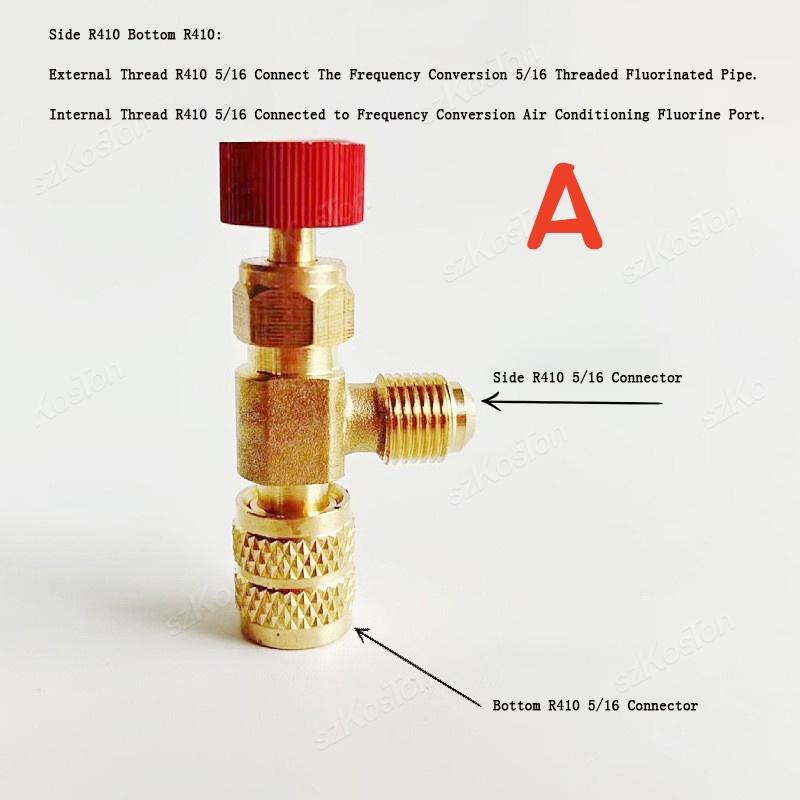 Refrigeration Charging Air Conditioning Adapter For R410A R22 1/4" Liquid Safety Valve Hose R22 Copper Adapter Hand Tool