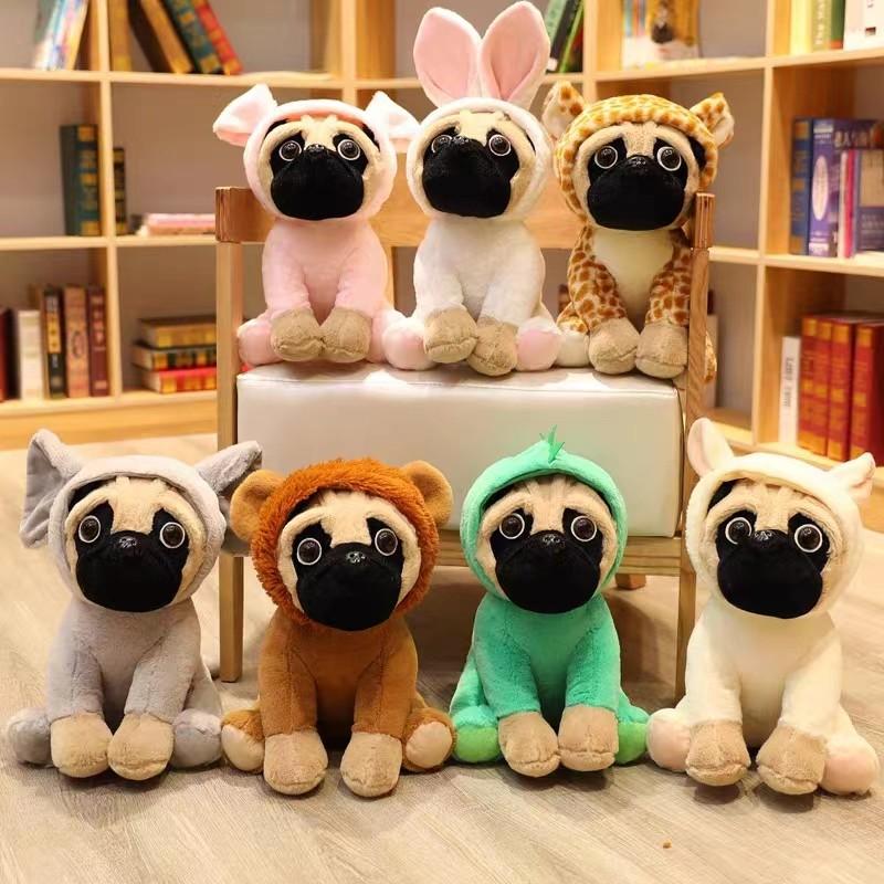 Lebensechter Plüschtier-Simulationshund Shar Pei Mops Süßer Welpen-Plüschtier Spielzeug Tier Kinder Kinder Geburtstags-Weihnachtsgeschenke Deko
