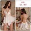 Women's Plus Size Satin Lingerie Padded Sleep Dress with Robe Lounge Set